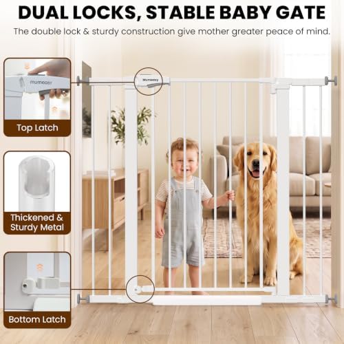Mumeasy 36" Extra Tall Baby Gate for Doorways, 26-40" Auto Close Dog Gate - Image 4