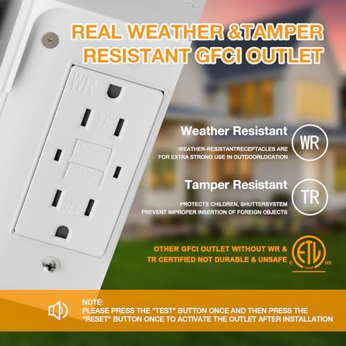 Ehaho Porch Light with GFCI Outlet Aircraft Grade Aluminum Alloy-White 1PC - Image 2
