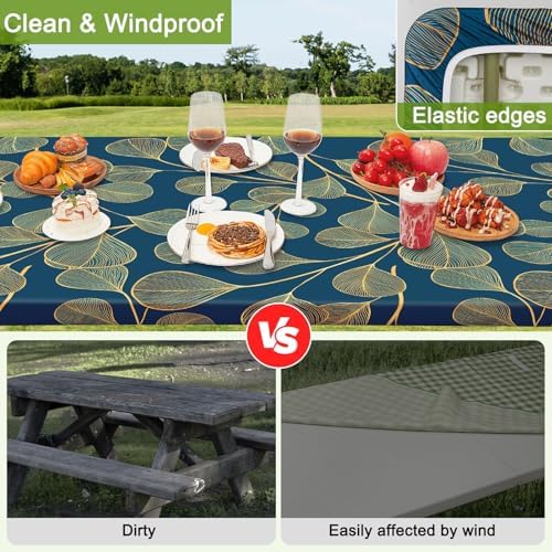 Picnic Table and Bench Cover Set, Waterproof Fitted Elastic Cloth - Image 5