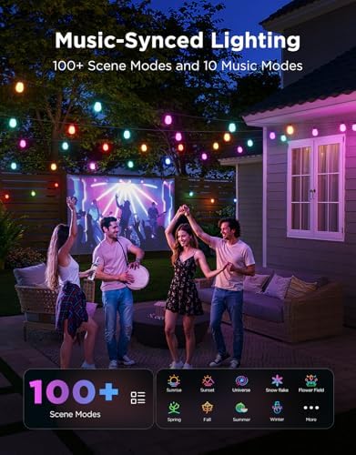 Govee S14 Bulb Outdoor String Lights 2, 96ft RGBICWW, 30 LED Bulbs, IP66 (Pack of 2) - Image 3