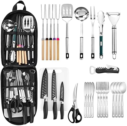 Camping Cookware Storage Bag - Camping Cooking Utensils Set Bag Camping Tool Portable Storage Bag Suitable for Knife, Fork, Spoon, Chopping Board, Chef's Knife,Kitchenware Storage - Image 4