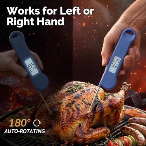0.5 Sec Instant Read Meat Thermometer Digital for Outdoor Fryer, Blue - Image 5
