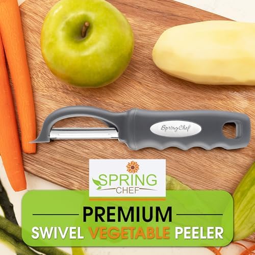 Spring Chef Swivel Potato Peeler for Kitchen with Ergonomic Handle, Gray - Image 7