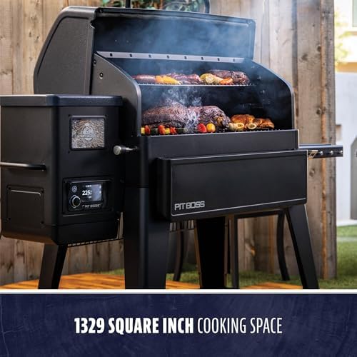 PIT BOSS 1600 Navigator Series WiFi & Bluetooth Wood Pellet Grill & Smoker, Flame Broiler and Touchscreen Controller, 1,593-Sq. in. Cook Space, 180°F to 500°F Temp Range, Meat Probe, 30 lb. Hopper - Image 3