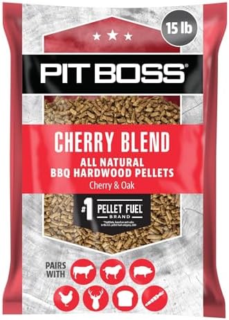 Pit Boss Cherry Blend 100% All Natural Hardwood BBQ Pellets, 15 lb Bag by PitBoss%C2%AEGrills