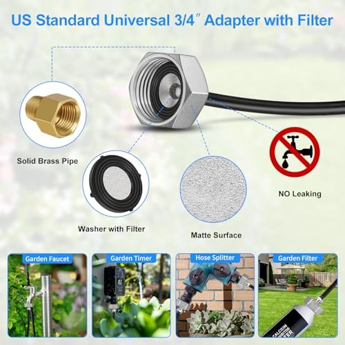 GOXAWEE Misting Cooling System, 26FT (8M) Mist Line, 7 Brass Mister Nozzles - Image 2
