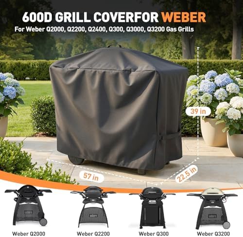7112 Grill Cover for Weber Q2000, Q2200, Q2400, Q300, Q3000 Gas Grills - Image 2