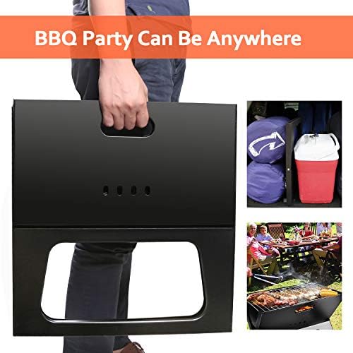 Portable Charcoal Grill, Moclever Space-saving & Foldable BBQ Barbecue Grill, Large Grilling Surface and Capacity Grill for Camping, Travel, Garden, Outdoor - Image 5