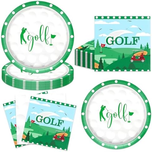 40pcs Golf Themed Birthday Party Supplies Golf Paper Plates and Napkins by Unknown