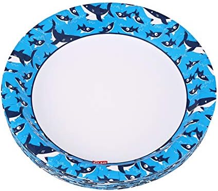 Glad for Kids Disposable Paper Plates, Sharks, 8.5 Inch, 20 Count, 6-Pack - Image 6
