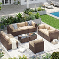 Aoxun Patio Furniture Sets, 10-Piece Outdoor Patio Furniture with Thick Cushions, Wicker Outdoor Conversation Set Sectional Sofa for Backyard, Poolside, Garden by Aoxun