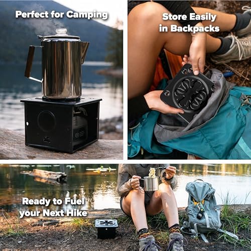 Coghlan's Portable Folding Camp Stove – Compact, Lightweight Steel Cooking Stove for Camping, Backpacking, Hiking, or Emergency Use – Uses Canned Heat or Fuel Tablets, Black - Image 4