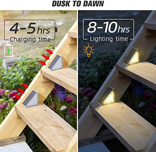 NIORSUN Outdoor Step Light,24 Pack Warm White Solar Stair Lights Outdoor Waterproof IP67 Auto On Off,Solar Lights for Steps,Stair,Patio,Yard,Porch,Front Door,Sidewalk,Deck Decor - Image 2