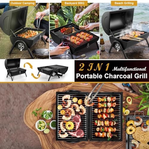 Joyfair Portable Charcoal Grill, Small Outdoor Camping Tabletop BBQ Grills - Image 6