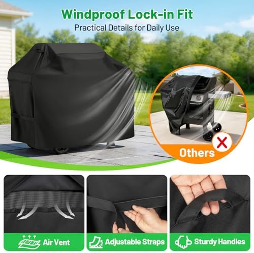 55 Inch Grill Cover, 3-4 Burner Gas BBQ Cover for Outdoor - Image 4