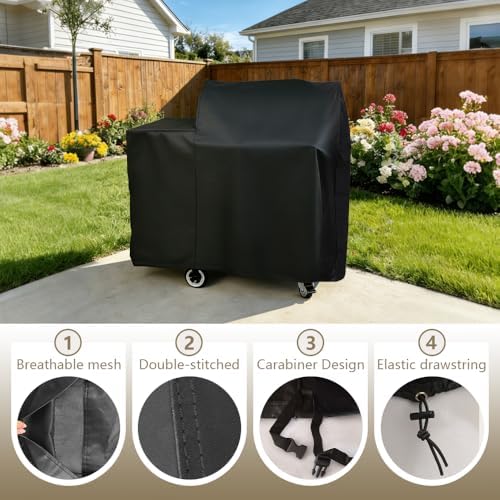 Grill Cover Replacrment Recteq RT-410/340 RT-B380 and Rec Tec RT-B380X Bullseye Deluxe Wood Pellet Grill, Full Length Heavy-Duty Premium Cover, Waterproof Moisture Proof Breathable - Image 3
