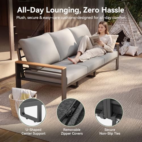 Aoxun Patio Furniture Set, Aluminum Outdoor Furniture with Oversized Seats - Image 5