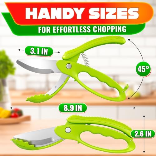 Salad Scissors for Chopped Salad, 8.9" Stainless Steel, In-Bowl - Image 2