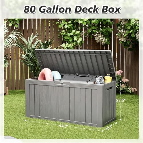 KAMABOKO Outdoor Storage Box, 80 Gallon Deck Box Outdoor Waterproof Patio - Image 2