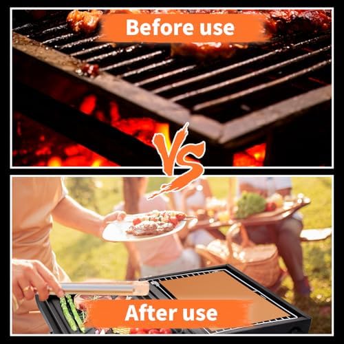 WIBIMEN Grill Mats for Outdoor Grill, Copper 9pcs Grill Mat - Image 3