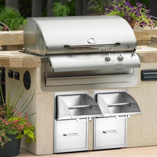 17W x 21H Outdoor Kitchen Drawer with Paper Towel Holder, Stainless Steel - Image 2