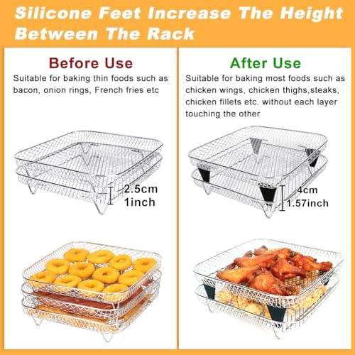 BYKITCHEN 7 inch Square Air Fryer Rack for Ninja Crispi Airfryer - Image 5