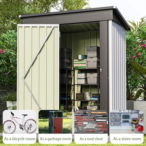 Patiowell 5x3 FT Outdoor Storage Shed, White - Image 6