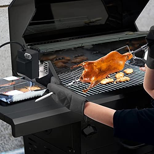 Universal Rotisserie Grill Kit, 360° Automatic Rotating Rotisserie Kit - Image 5