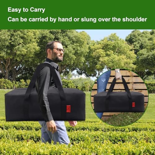 24" Grill Tool Organizer, BBQ Tool Storage Bag Heavy Duty Storage Bag Waterproof 600D Oxford, Folding Design Gift for Camping, Tailgates, Outdoor BBQ Parties (24" Lx8 Wx8 H) - Image 5