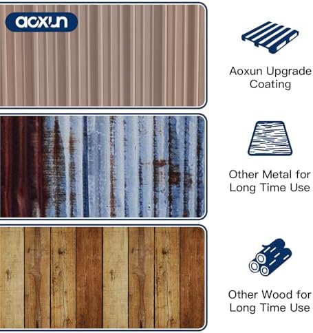 Aoxun 5x2.7 FT Shed Outdoor Storage Shed Brown - Image 5