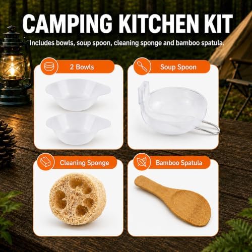 aiGear Camping Cookware with Pot Pan Kettle Cutlery Tableware 1-2 People - Image 5