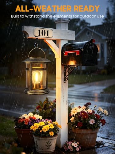 Solar Lantern Outdoor Waterproof, 6 Pack Bright Hanging Solar Lights for Outside Decorative, Upgraded Solar Powered Lanterns LED Lighting for Garden Patio Porch Decor Gifts (Antique Copper) - Image 2