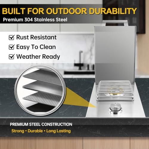 Built-in Single Side Burner for Outdoor Kitchen，Natural Gas & Propane - Image 6