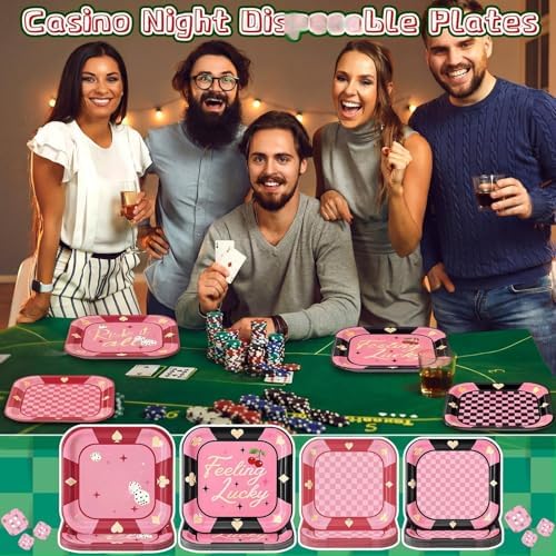 Pickmesh 100 Pcs Lucky in Love Casino Theme Bachelorette Paper Plates - Image 5