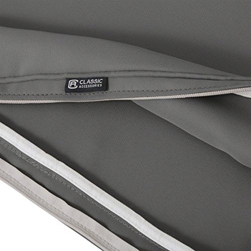 Classic Accessories Montlake Water-Resistant 25 x 18 x 4 Inch Outdoor Back Cushion Slip Cover, Patio Furniture Cushion Cover, Light Charcoal Grey, Patio Furniture Cushion Covers - Image 5