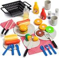 27 PCS Kids BBQ Grill Playset Backyard Barbecue Play Grill Toy Set for Kids, Play Food Sets for Kids Kitchen by JOYIN