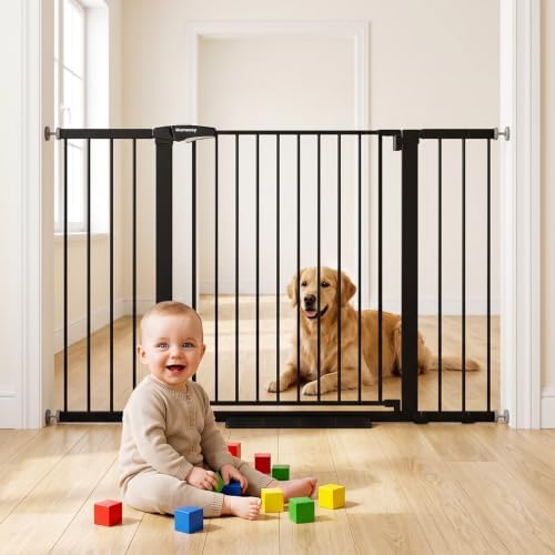 Mumeasy 36-58 in Wide Baby Gate for Stairs, 36 in Extra Tall Dog Gate,Black by Mumeasy-FocusonBabyPetSafetyGate