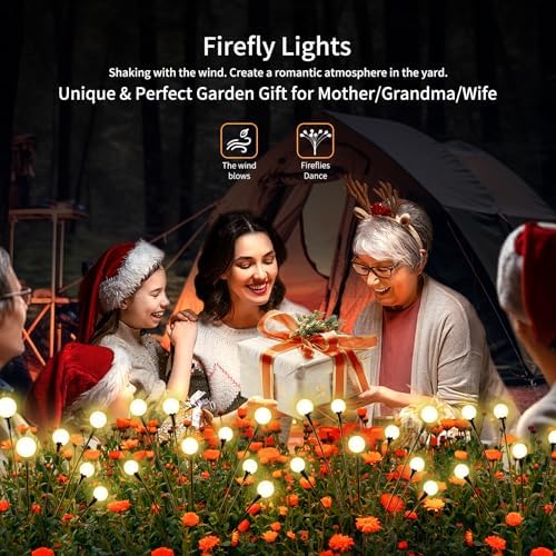 vignuto Solar Lights Outdoor Waterproof,6 Packs 48LED, Garden Decor, Patio Decor, Firefly Lights Solar Outdoor, Unique Gifts for Women - Image 5