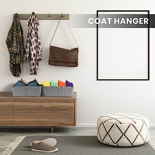 Onlytak Large Wicker Storage Basket, Metal Frame, Set of 2, Washable Waterproof, 15" x 10.3" x 5.2", Grey Color, Woven Basket for Pantry, Toilet, Bathroom, Bedroom, Patio - Image 6