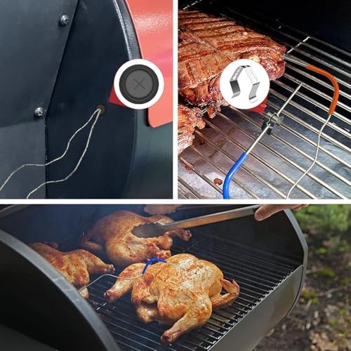 2 PCS Meat Probe for Traeger Pellet Grill with Grommets & Clips, 3.5mm Plug - Image 6