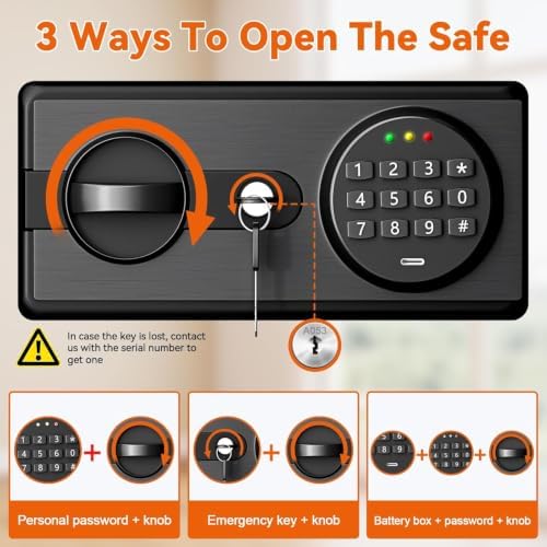 6.1 Cu Ft Large Home Safe Water and Fireproof with Digital Keypad & Key - Image 6