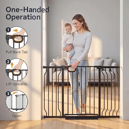 85.5-90.6 Inch Extra Wide Baby Gate for Stairs Doorways - Image 6