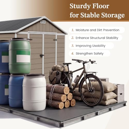 UDPATIO Resin Storage Shed 7.5x12FT, Outdoor Plastic Garden Shed, Brown - Image 6