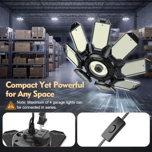 TANBABY 2 Pack Plug-in Garage Lights, 8+1 Deformable Ceiling Light, 50000LM - Image 5