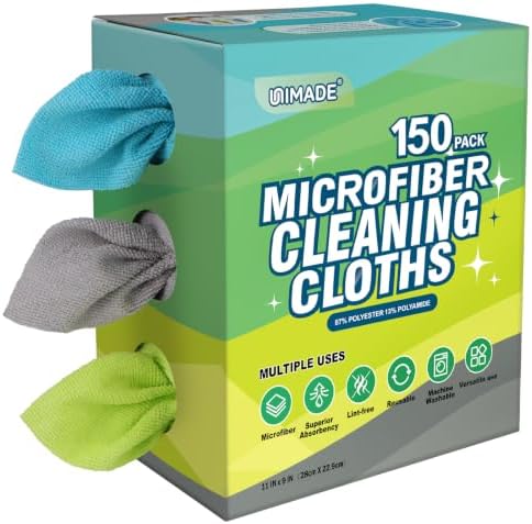 UNIMADE Microfiber Cleaning Cloth, 150 Pack Microfiber Towels for Cars by Unimade