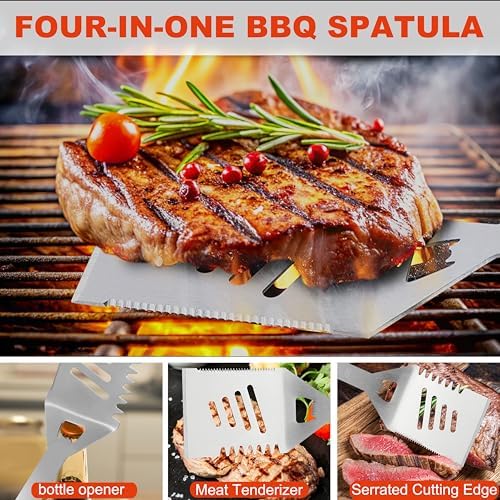 Grilljoy BBQ Accessories Grill Tools Set - 22PCS Stainless Steel Barbecue Grill Accessories for Outdoor Grill with Black Aluminum Case - Christmas Grilling Gifts for Men & Dad -Grill Tools Kit - Image 5