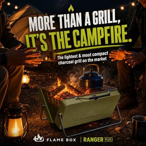 Ranger Plus Portable Charcoal Grill, Large Folding Camping BBQ - Image 2