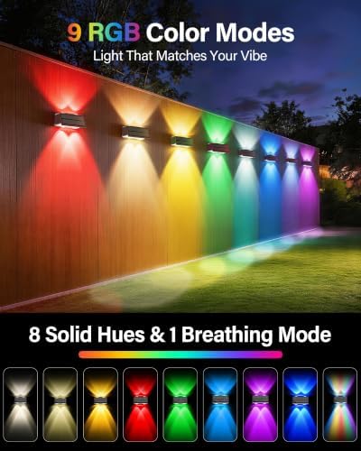 Solar Fence Lights Outdoor, 12 Pack Fence Solar Lights Waterproof - Image 5