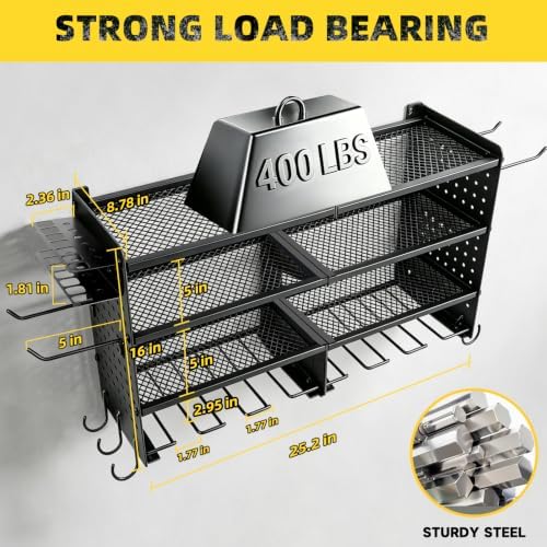 Power Tool Organizer Wall Mount, 4 Tier Heavy Duty Tool Storage Rack - Image 3
