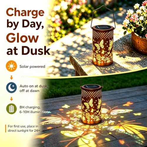 Butterfly Colorful Solar Lantern Outdoor Waterproof, Garden Gift - Image 3